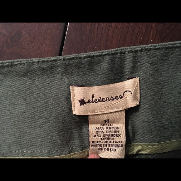 Anthropologie Elevenses Olive Green Skirt Size 14 - Picture 5 of 8